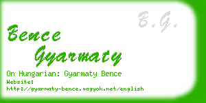 bence gyarmaty business card